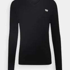 Antony Morato Vneck Collar With Plaquette On Chest - Jumper - Black