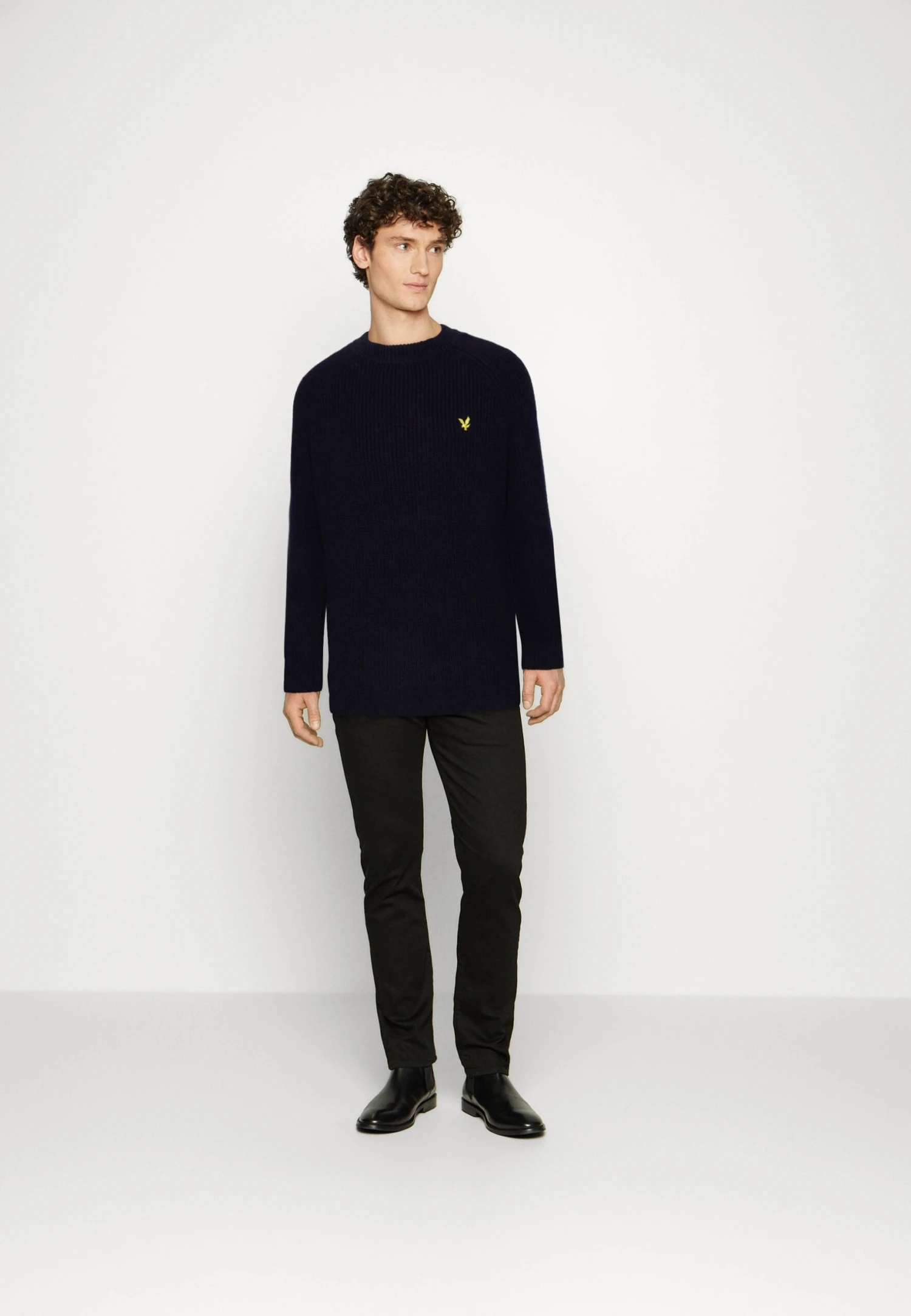 Lyle & Scott Shaker Stitch Mock Neck Jumper - Jumper - Dark Navy 4 Lyle & Scott Shaker Stitch Mock Neck Jumper - Jumper - Dark Navy - Image 2