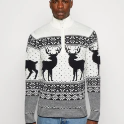 BRAVE SOUL Cratchit - Jumper - Optic White/Dark Navy