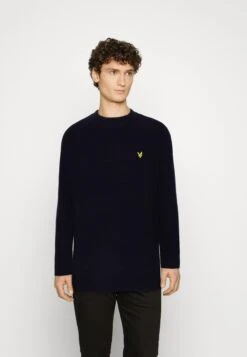Lyle & Scott Shaker Stitch Mock Neck Jumper - Jumper - Dark Navy