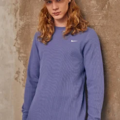 Nike Sportswear Waffle Top - Jumper - Diffused Blue/Ashen Slate/White