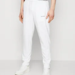 Calvin Klein Micro Logo - Tracksuit Bottoms - Bright White