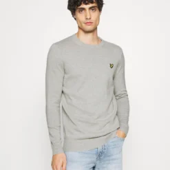 Lyle & Scott Crew Neck Jumper - Jumper - Light Grey Marl
