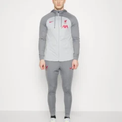 Nike Performance Liverpool Fc Strike Hooded Track Suit - Club Wear - Wolf Grey/Smoke Grey/Tough Red